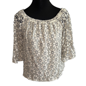 Maurice’s Floral Lace Off-Shoulder Top. Feminine Elegant